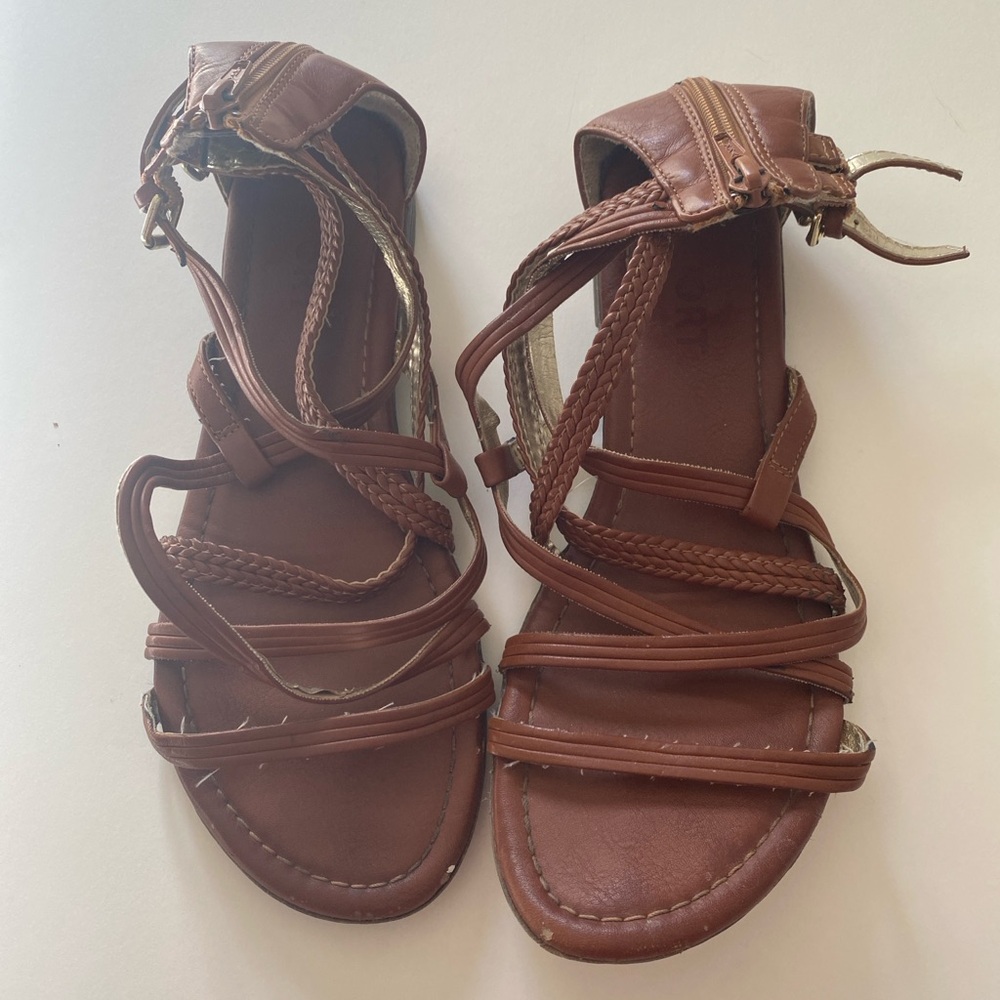 Report Brown Leather Gladiator Sandals size 8.5
